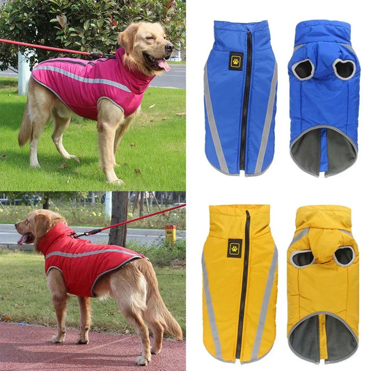 Waterproof Dog Coat With UltraPadded Fleece And HighVisibilityReflective Design Durable