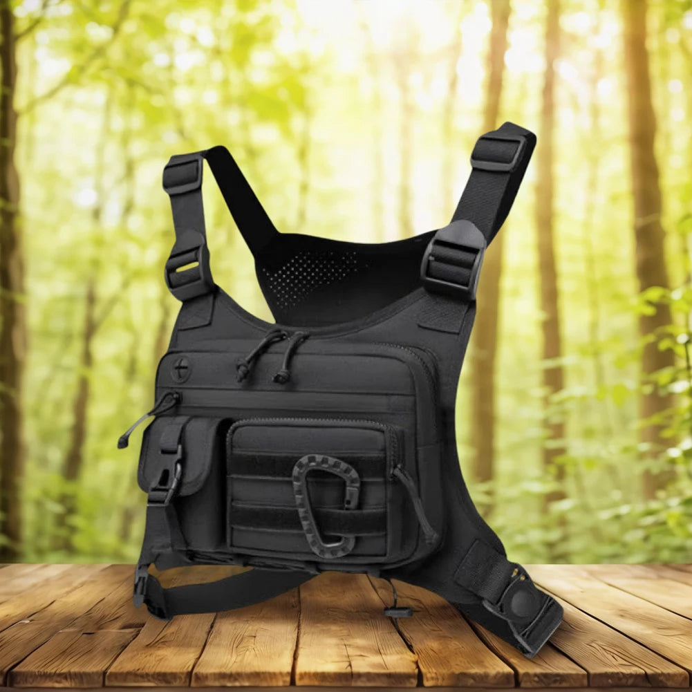 Outdoor Cycling Chest Bag Large Capacity Trendy Functional Backpack Multi Pocket Multifunctional Vest Chest Bag Work Backpack
