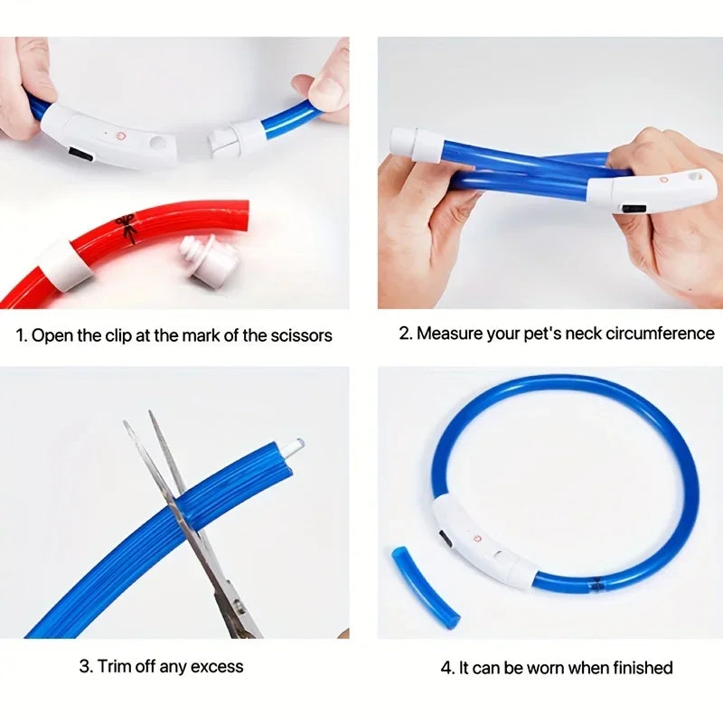 Dog LED Light Collar USB Rechargeable Reflective Anti Lost