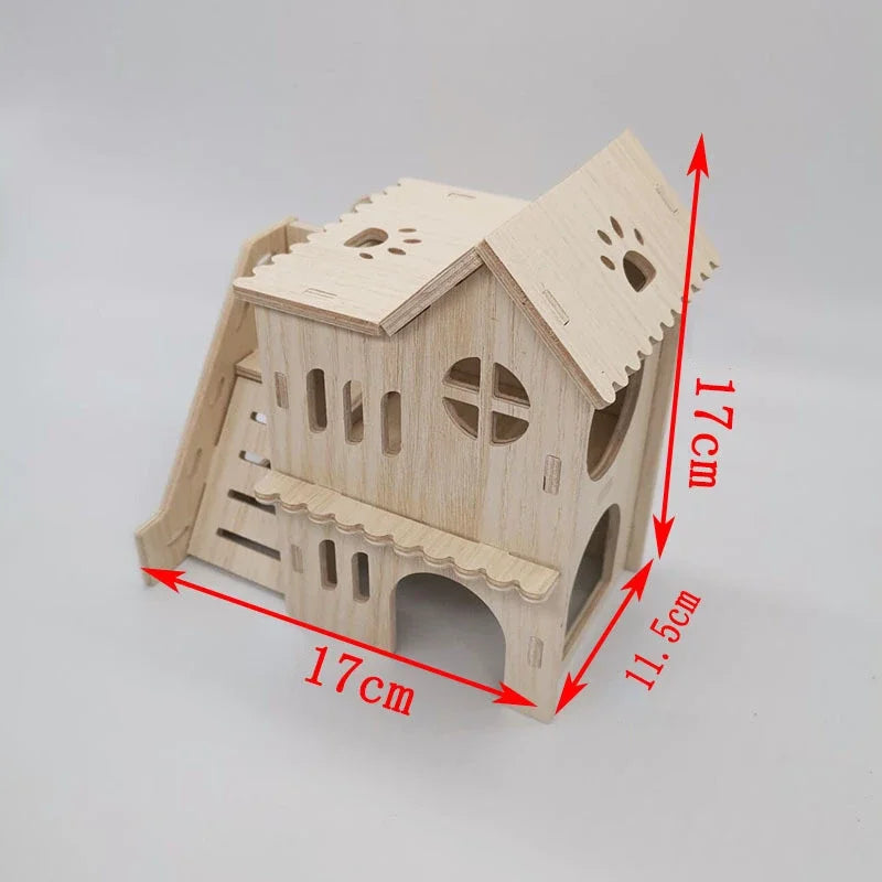 Hamster Squirrel Solid Wood Avoidance House Hedgehog Wooden House Golden Bear Nest Dutch Pig Dormitory Rutin Chicken Large House