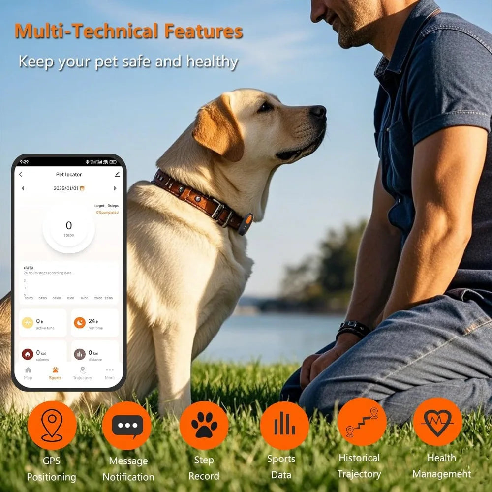 Dog GPS Tracker With Health Monitoring And Collar Compatibility