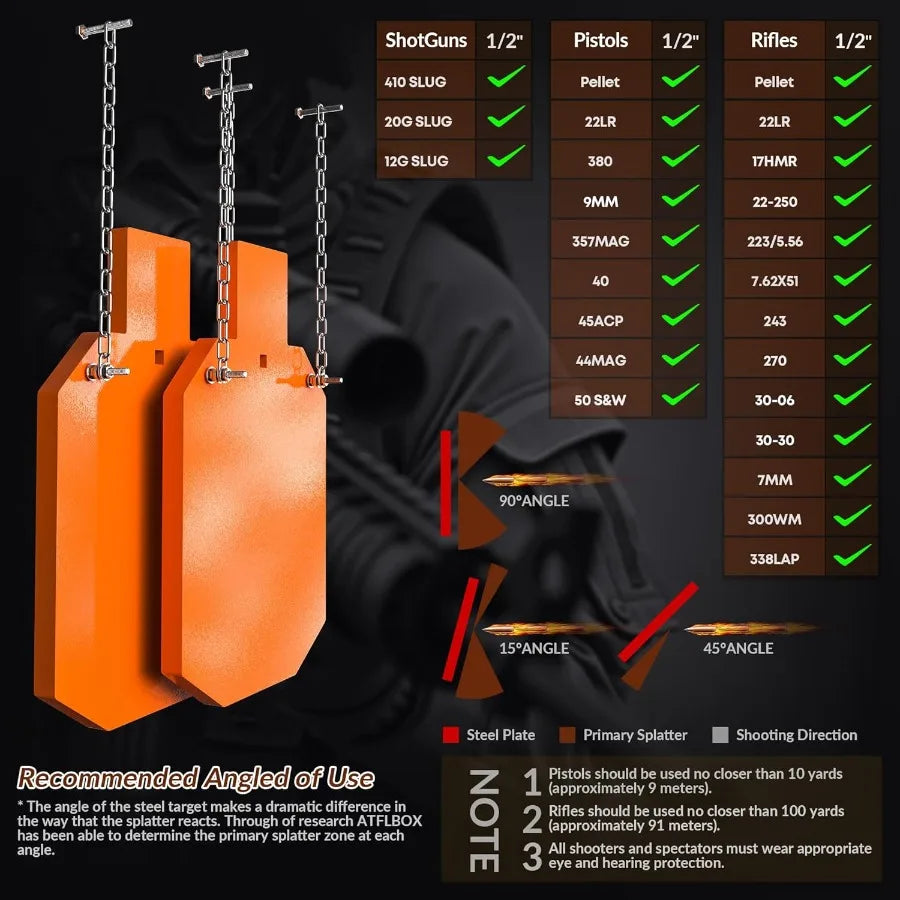 AR 500 Steel Target 1 2 Inch Thick Heavy Duty Steel Silhouette Target LaserCut Steel Plate Targets for Shooting Range Durable M