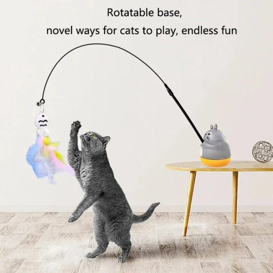 Cat Teaser Wand Feather Toy For Cats Interactive Bell