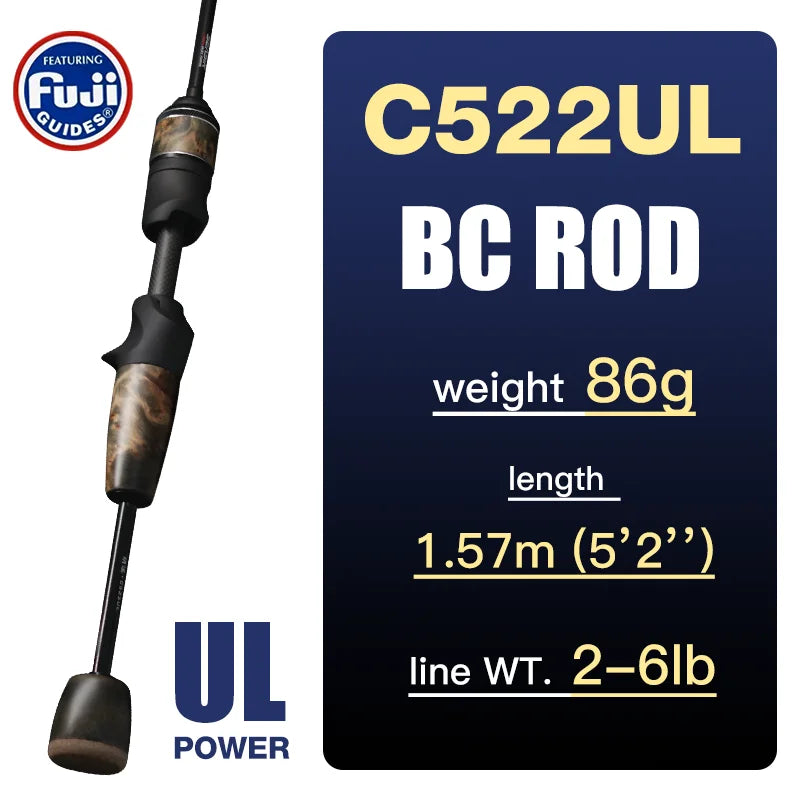 SeaSir Stream Spinning Baitcasting Fishing Rod Ultralight AdvancedCarbon Fiber Composite