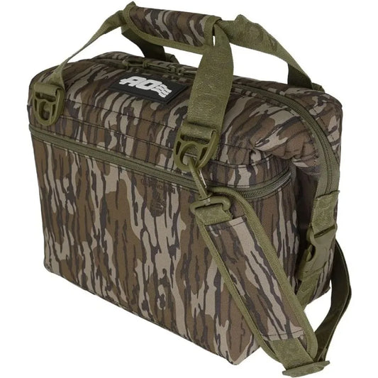 Mossy Oak Camo Collection of Soft Coolers for Outdoor Hunting and Fishing Adventures Durable Waterproof Design with Adjustable