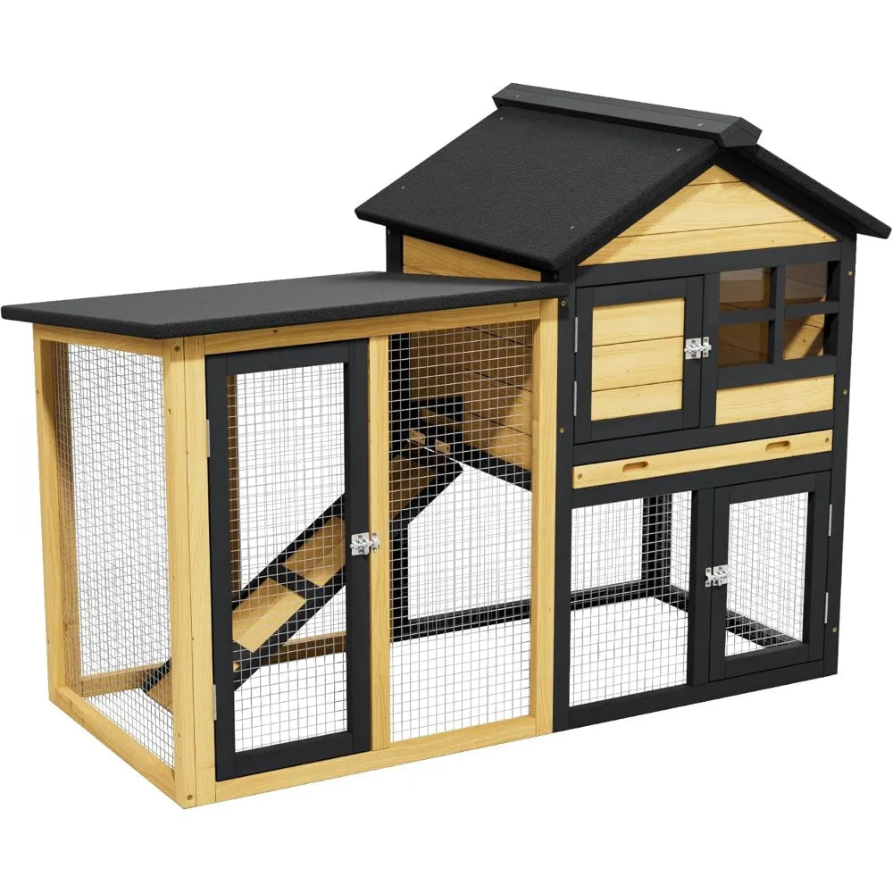 Outdoor Two Tier Chicken Coop Run Hen House