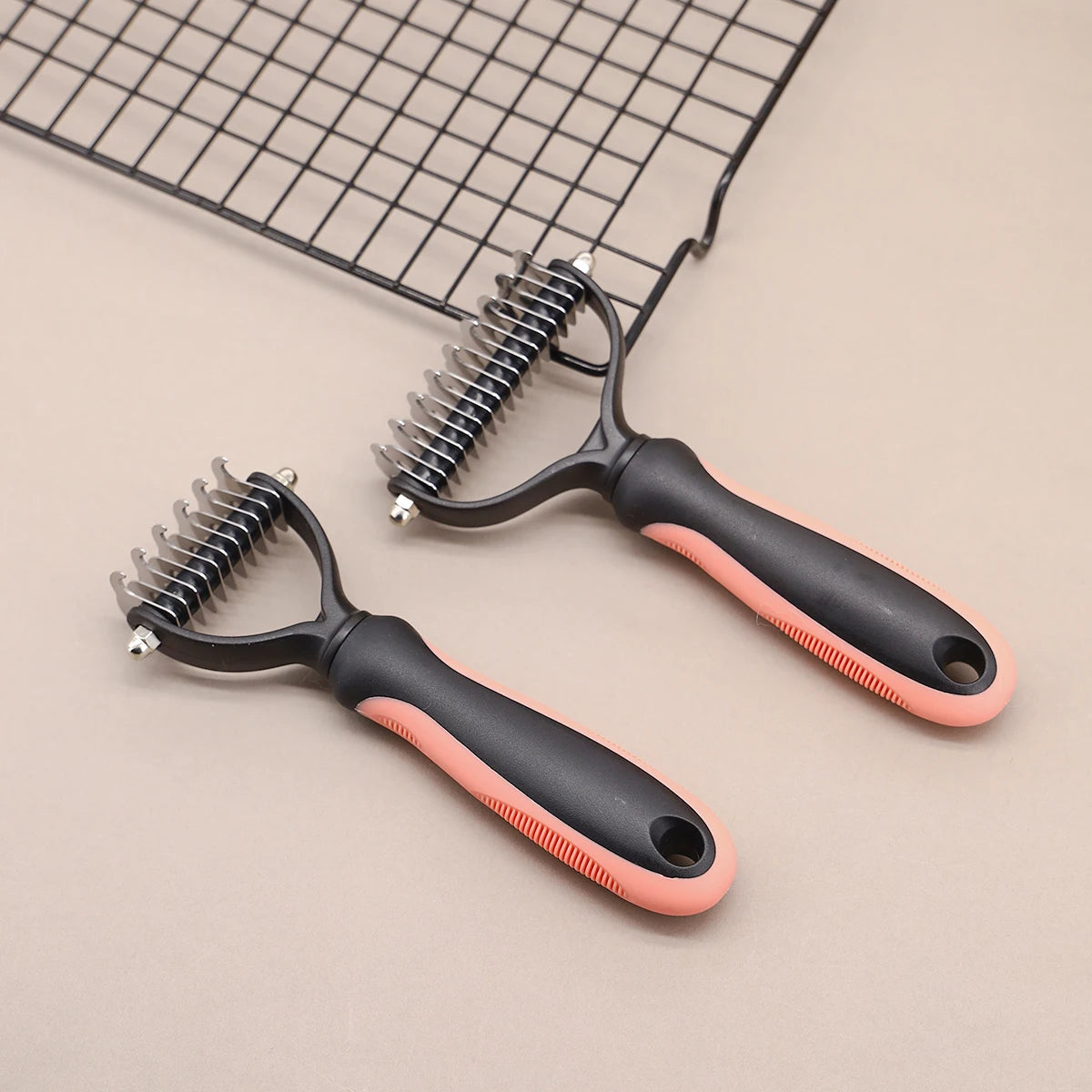 Pet Grooming Brush Double Sided Dematting Rake Dogs And Cats