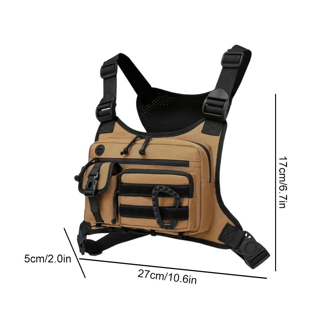 Fishing Vest Bag Men's Utility Tool Chest Bags Waist Pack Outdoor Mountaineering Camping Hiking Hunting Backpack Front Rig Pouch
