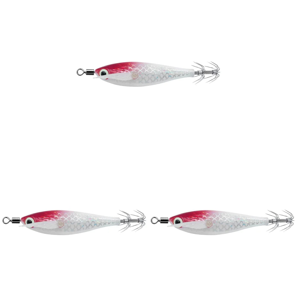 3-1Pcs Squid Jig Hook Fishing Lure Luminous 8cm 9.5g Artificial Fake Octopus Lures Wood Shrimp Cuttlefish Hard Bait Sea Tackle