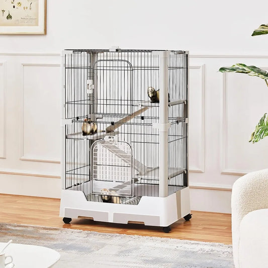 Stainless Steel 4 Level Small Animal Cage With Pullout Tray