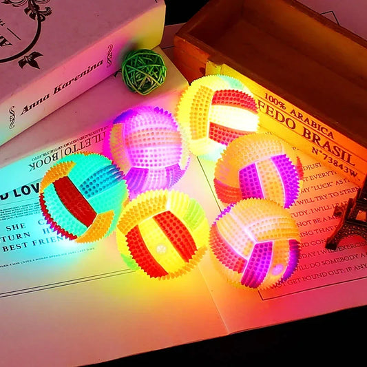 Glowing Ball Dog Toy LED Light Up Bouncy Chew Ball
