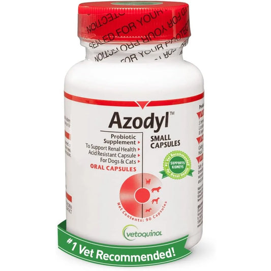 Kidney Care Supplement for Dogs & Cats, Vetoquinol Azodyl 90ct Probiotic Formula to Support Renal Health & Toxin Management