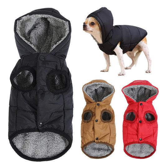 Warm Fleece Dog Winter Vest Waterproof Hoodie For Pets