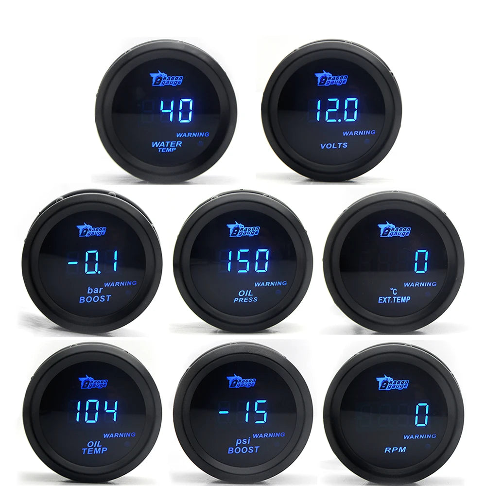 Car Digital Turbo Boost Gauge 9 Auto Gauge Types