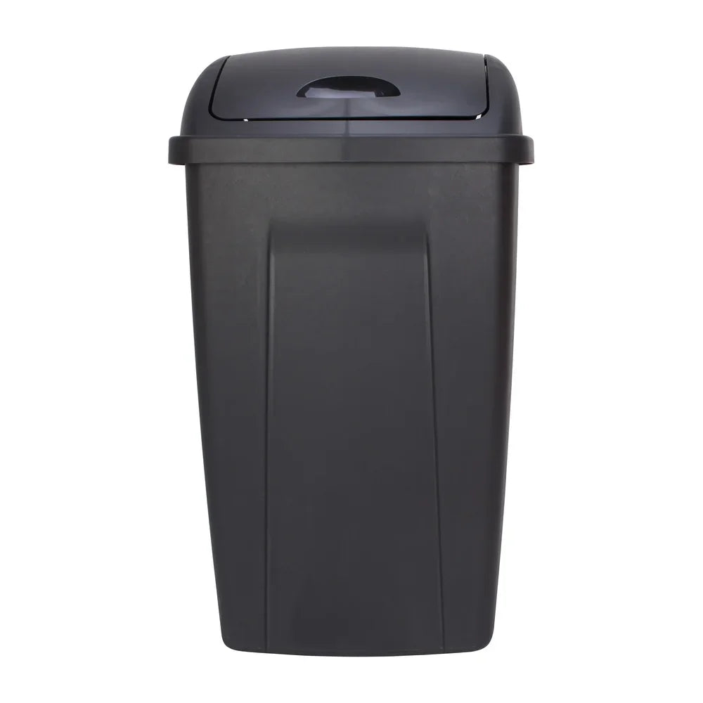 13 Gallon Durable Plastic Swing Top Trash Can Indoor Garbage Container Easy Clean Wastebasket Kitchen Office Bathroom