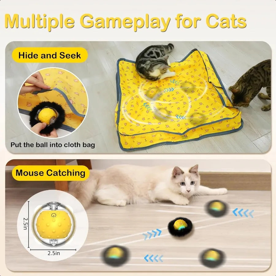 Interactive Cat Ball Toy For Indoor Cats Motion Activated Chirping