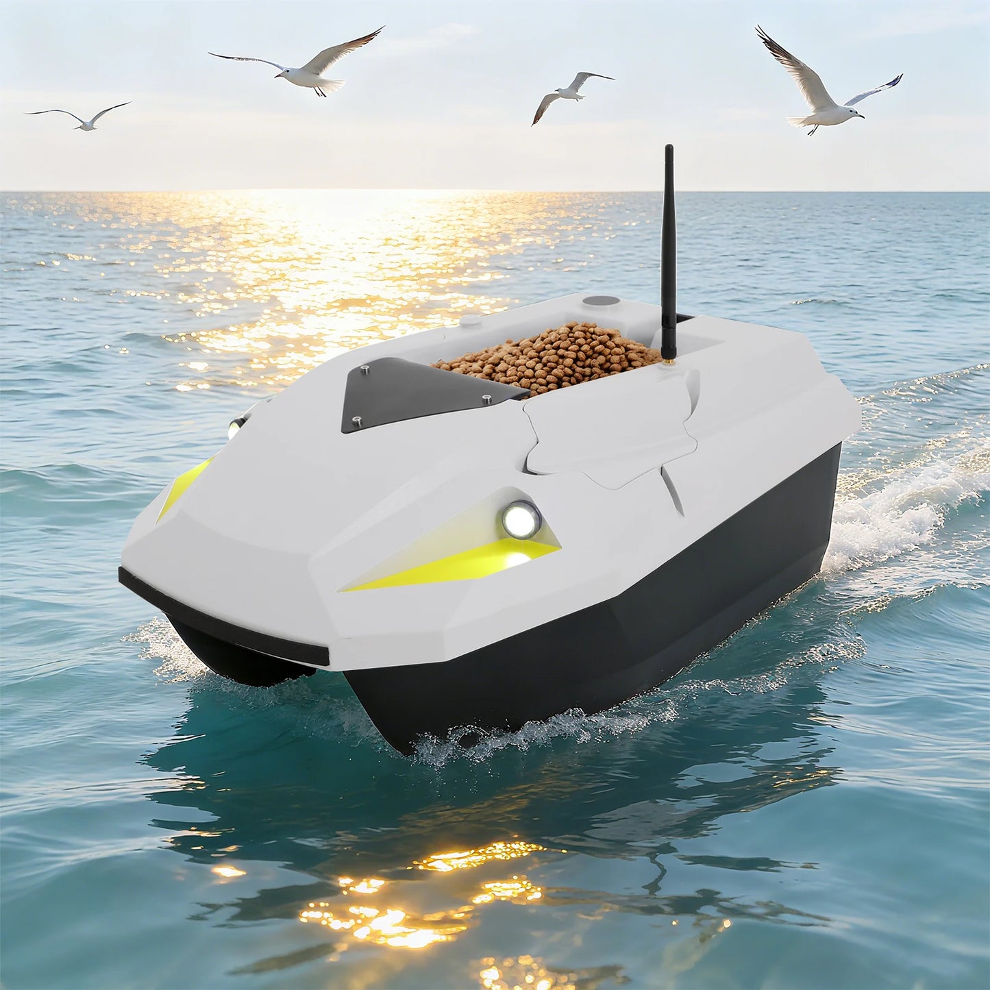 RC Bait Boat Bait Fishing Boat with GPS RC Bait Fishing Boat with Large Bait Compartment 12V 500m