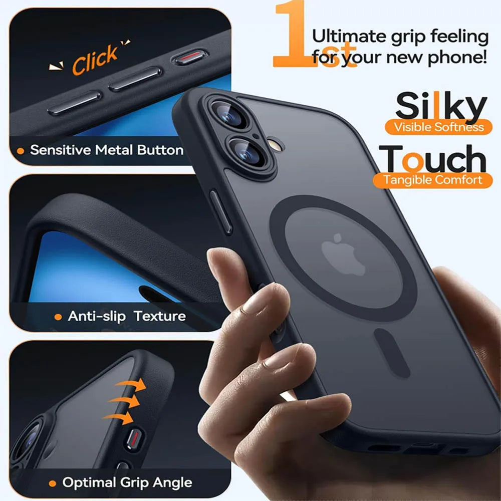 MagneticLuxuryArmorCase For IPhone 17ProMax MagSafe Compatibility UltraDurable Shockproof Defense Cover