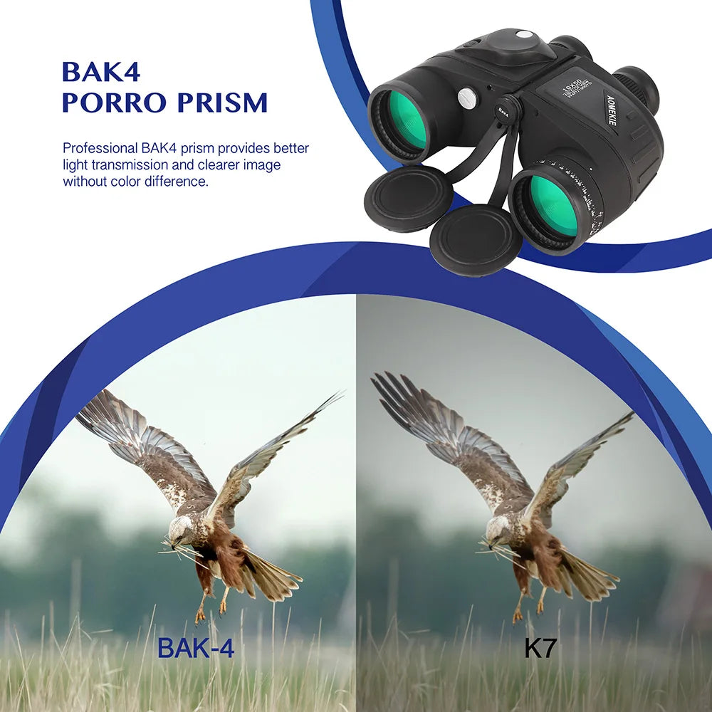 10x50 Binoculars With Rangefinder And Compass Waterproof Design