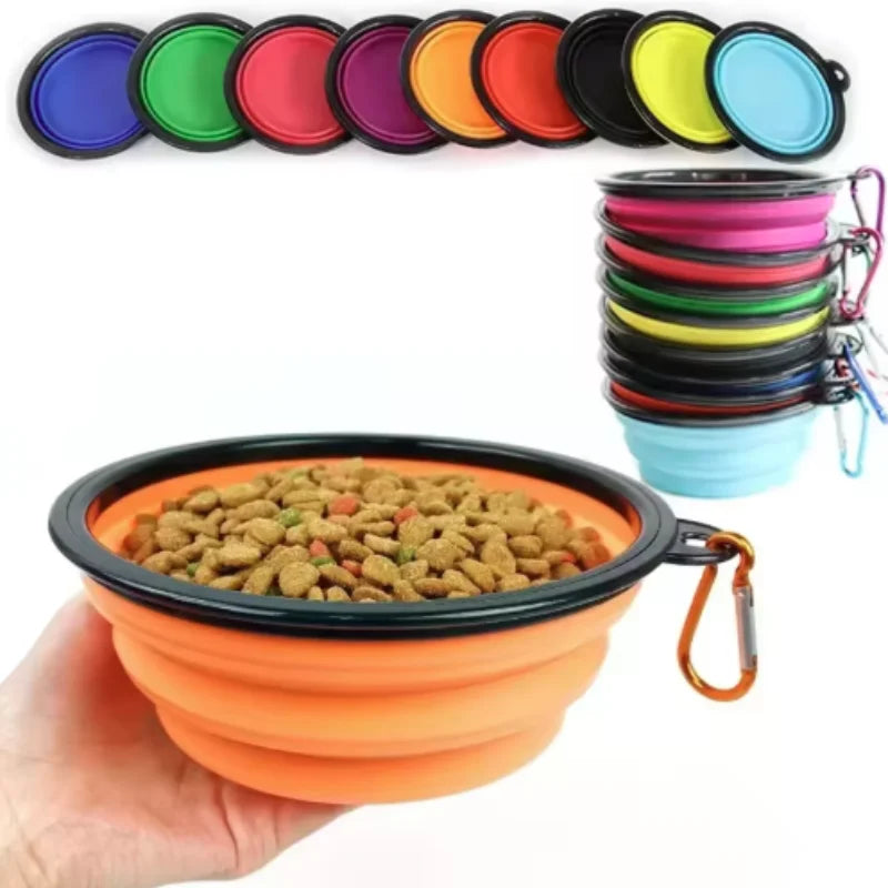 Durable TPR Pet Food Bowl Collapsible Travel Water Bowl