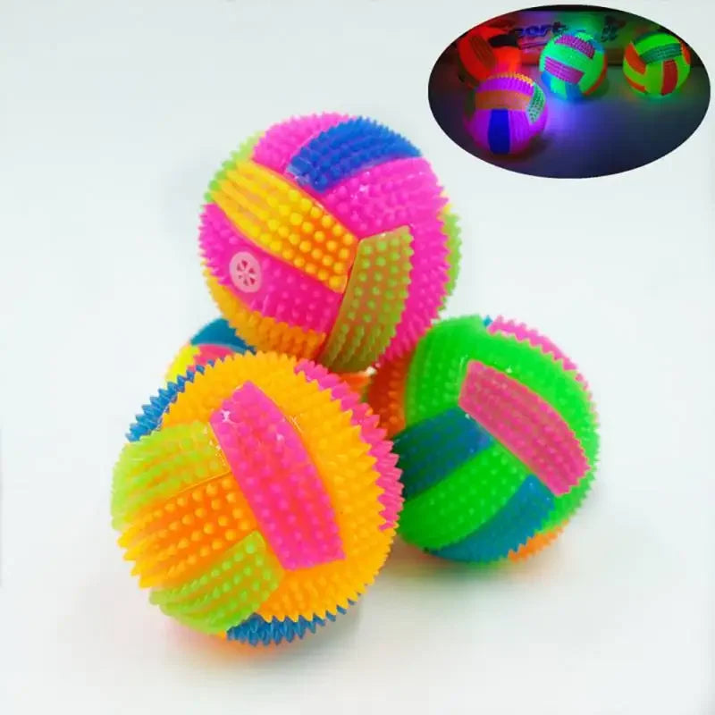 Glowing Ball Dog Toy LED Light Up Bouncy Chew Ball