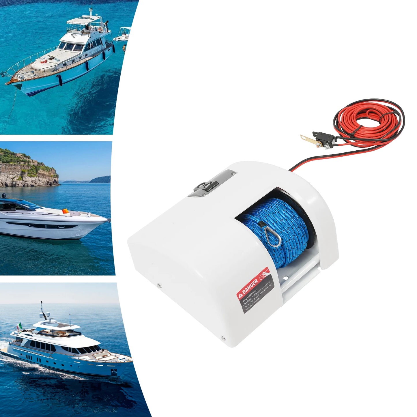 Electric Boat Anchor Winch Windlass 12V With Remote Control