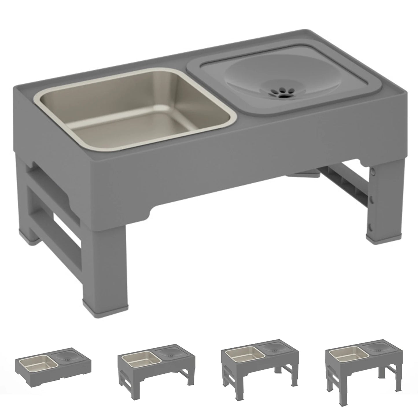 Twister Slow Feeder Raised Dog Bowl Stand Stainless Steel Bowls