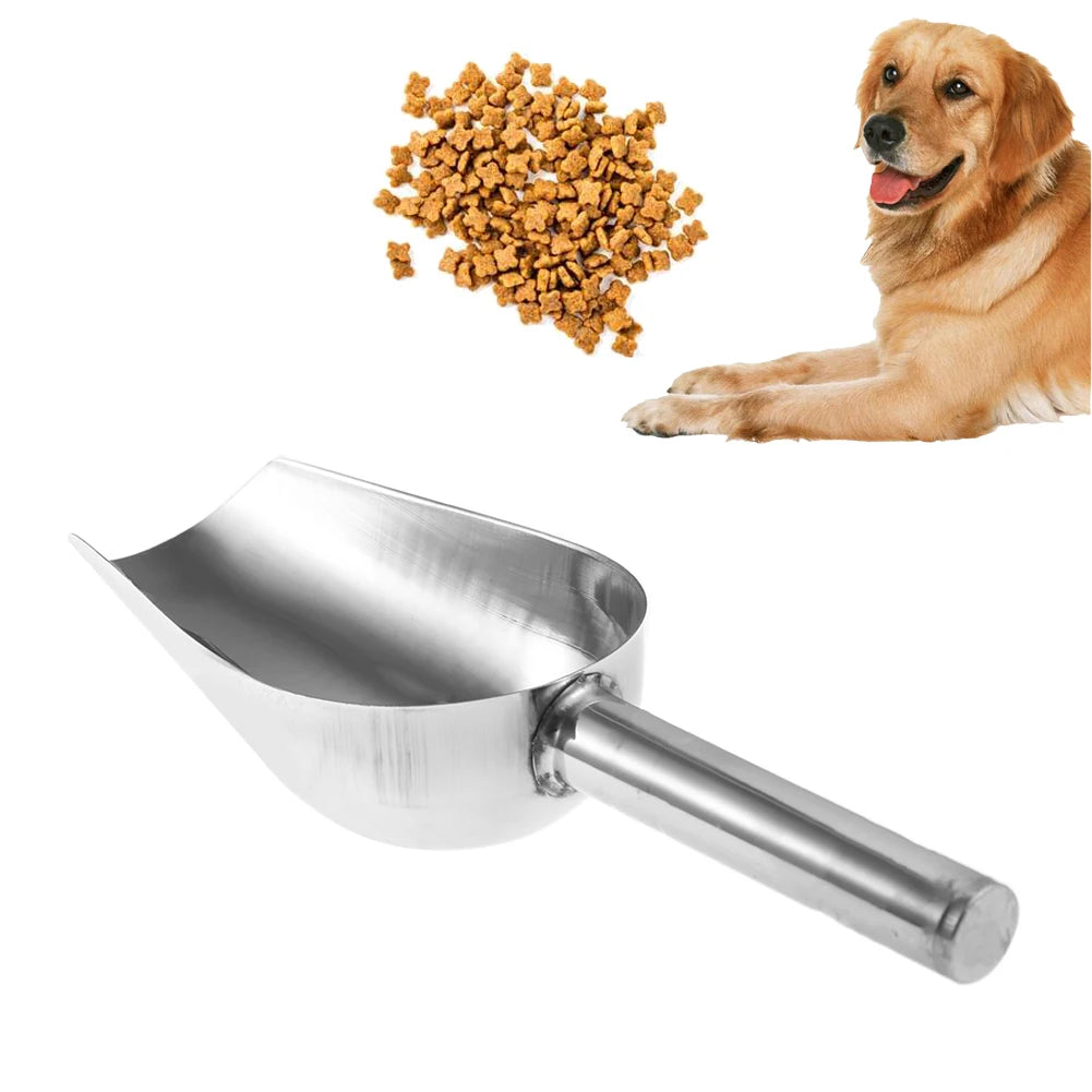 Shunmaii Pet Feeding Shovel Stainless Steel Food Scoop for Cats and Dogs