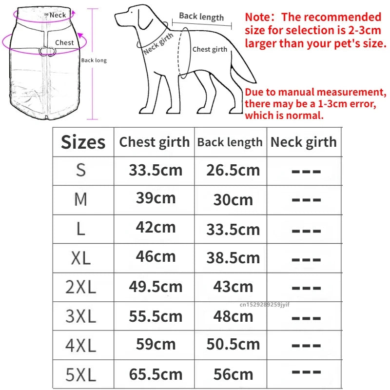 NONECN Waterproof Warm Dog Coat Padded Zipper Jacket For Dogs