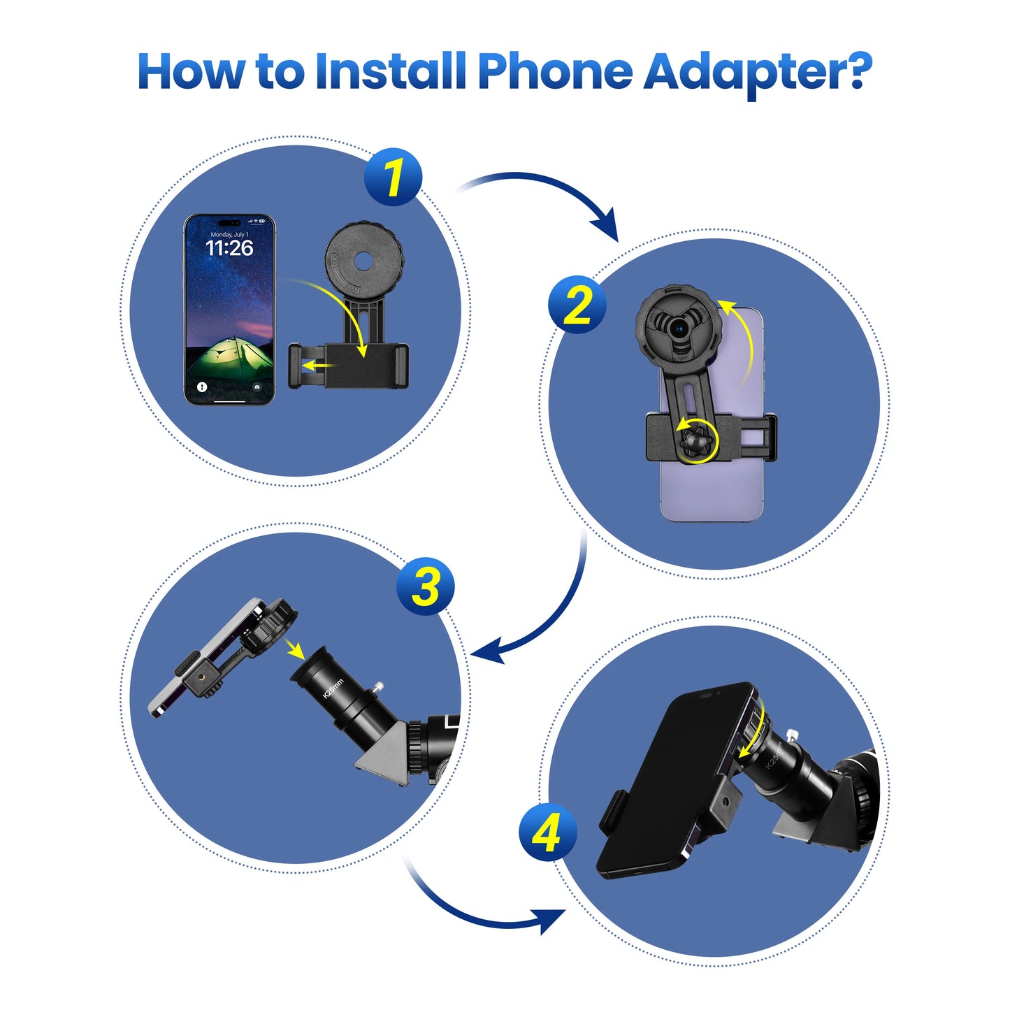 70080 Astronomical Telescope 80mm Lens 210X Moon Watching with Mobile Holder Stargazing App for Adults Kids Gift