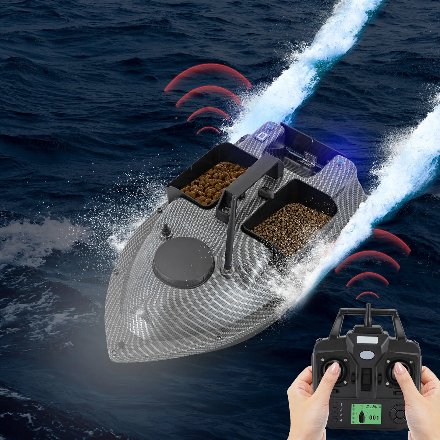 Rechargeable GPS Fishing Bait Boat With 5200mAh HighCapacityBatteries 2kg PayloadCapacityKg