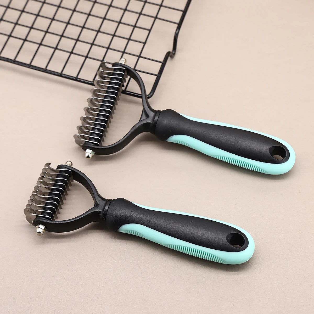 Pet Grooming Brush Double Sided Dematting Rake Dogs And Cats