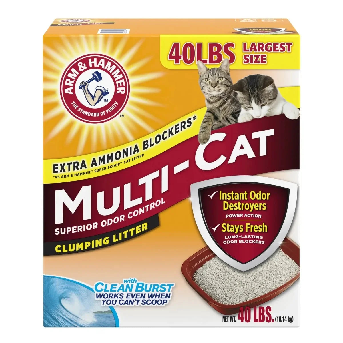 Superior Odor Control Multi Cat Clumping Litter Clean Burst Scent