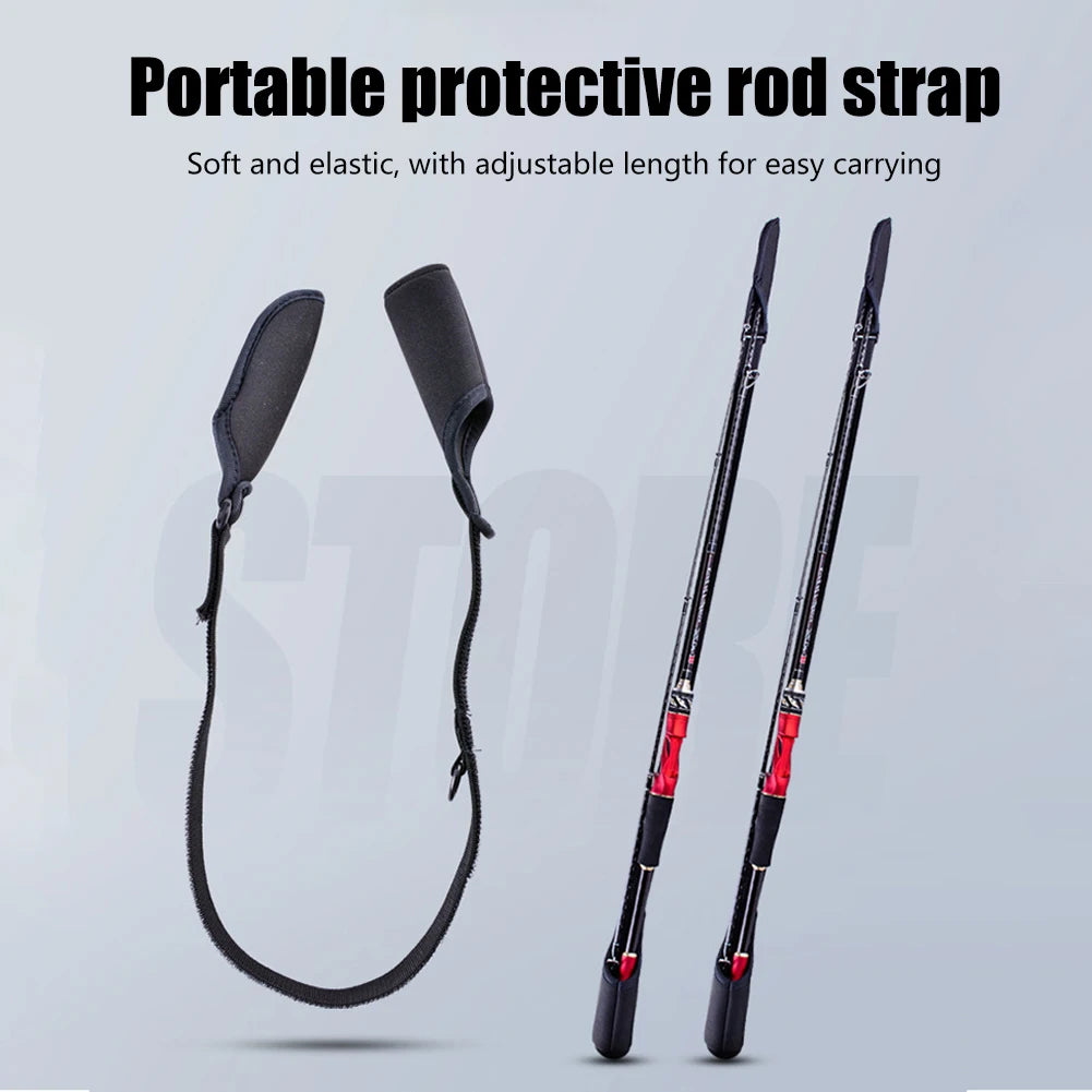 1-10PCS Fishing Rod Protection Sleeves Luya Bundle Rod Belt Adjustable Fishing Rod Sleeves Cover Strap Rod Organizer Fish Tool