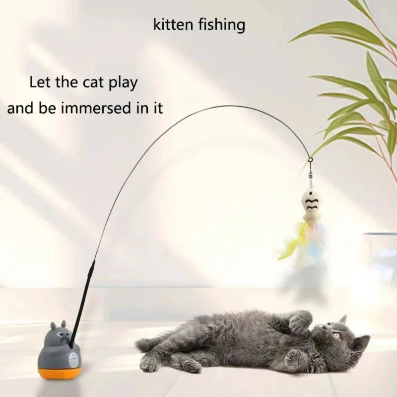 Cat Teaser Wand Feather Toy For Cats Interactive Bell
