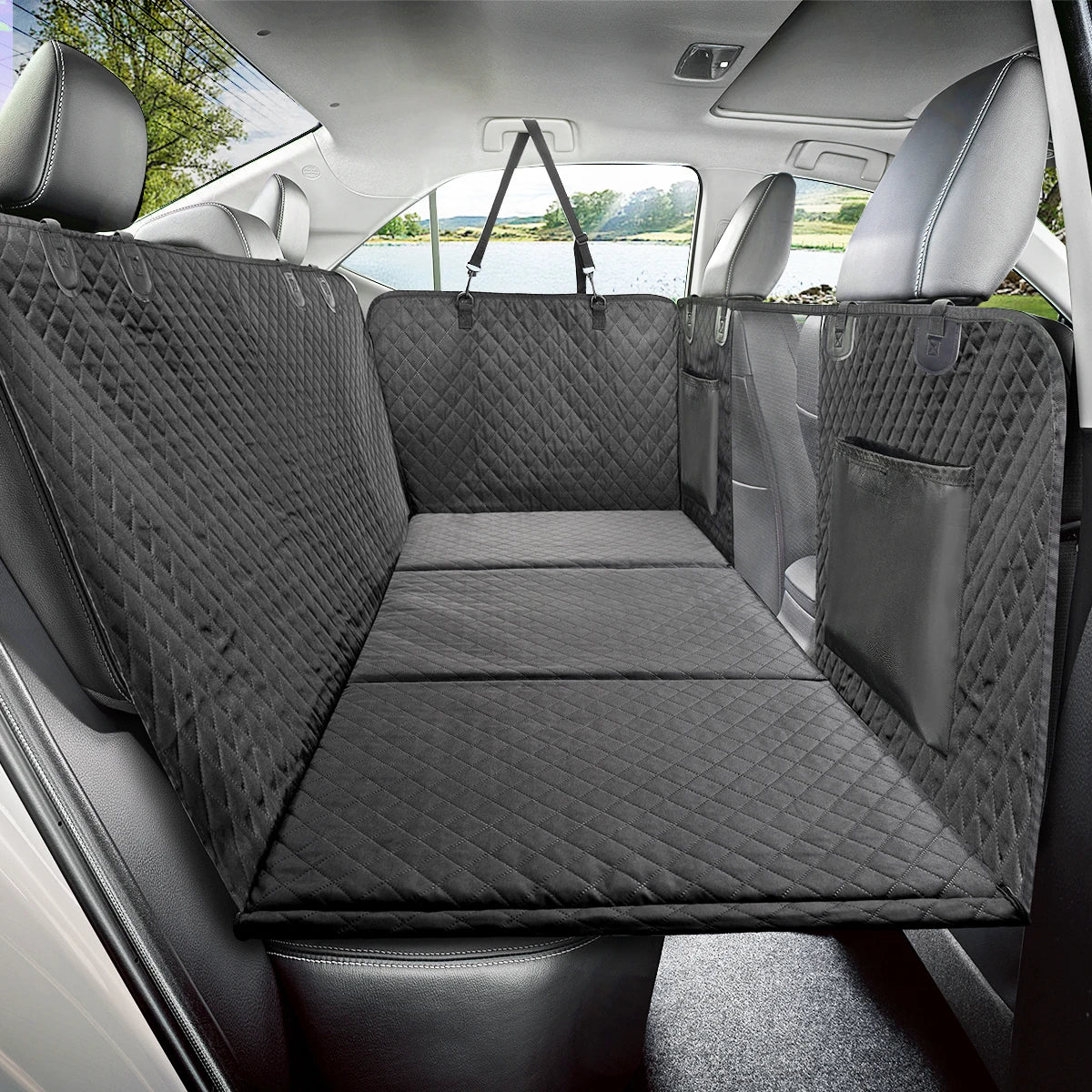 PETRAVEL Dog Car Back Seat Extender Hammock Cover Protector Waterproof