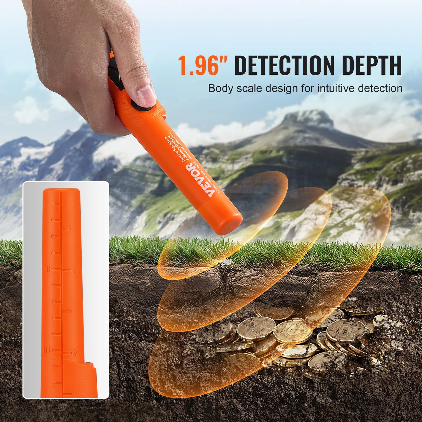 VEVOR Metal Detector Pinpointer IP66 IP68 Waterproof Handheld Wand