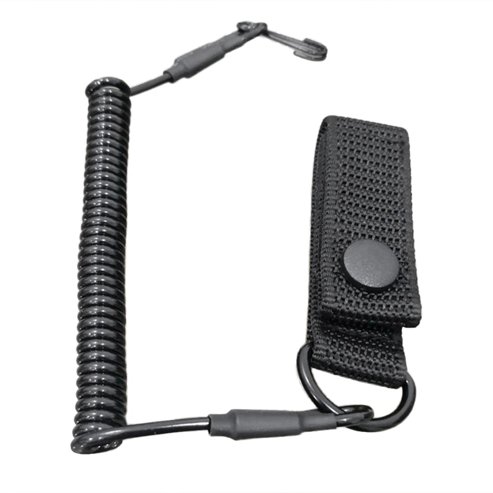 Outdoor Tactic Spring Lanyard Elastic Retractable Anti-lost Waist Hanging Retention Rope Police Pistols Gun Rifle Sling Hunting