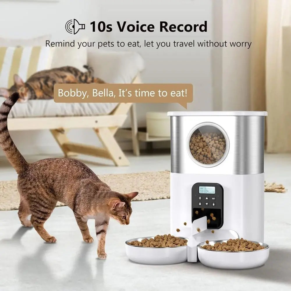 Stainless Steel Automatic Pet Feeder With Timer