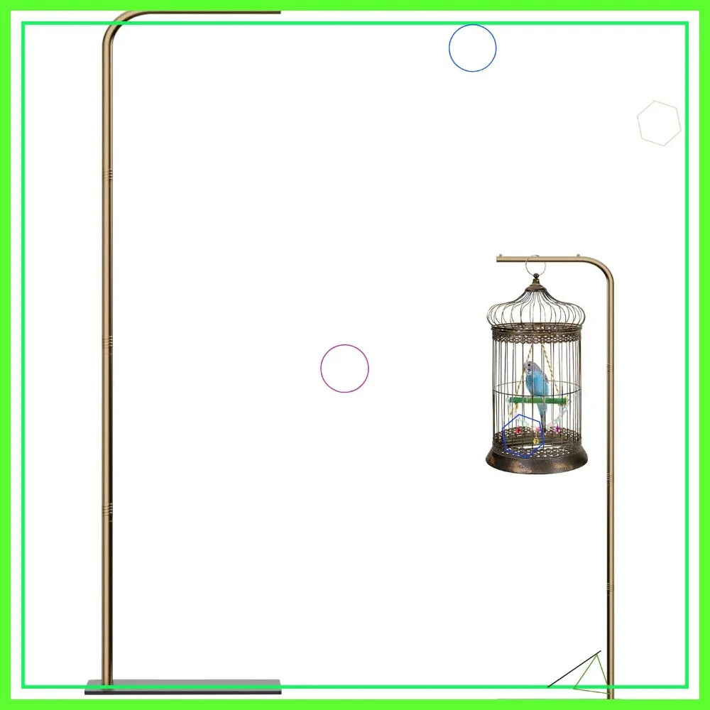 67-Inch High Hanging Bird Cage Stand with Base, Supports Up to 35 lbs for Birds and Plants