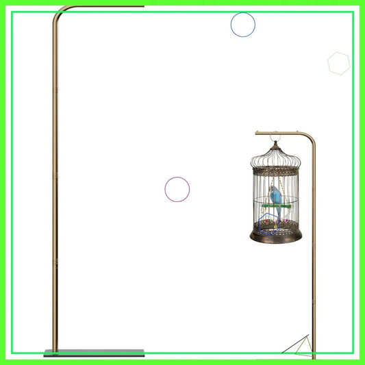 67-Inch High Hanging Bird Cage Stand with Base, Supports Up to 35 lbs for Birds and Plants