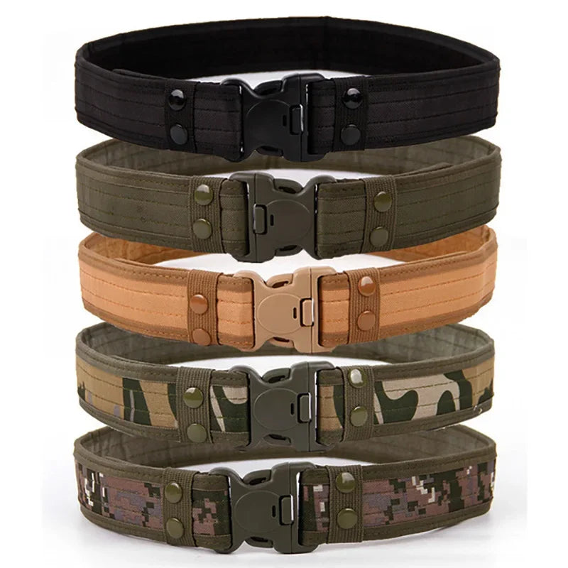 Quick Release Tactical Belt New Army Style Combat Belts Fashion Men Canvas Waistbands Man Outdoor Hunting Camouflage 130cm