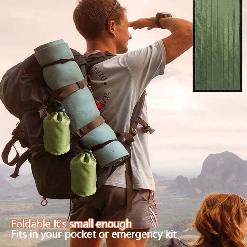 APWIKOGER Emergency Waterproof Survival Sleeping Bag Portable Thermal For Camping Hiking