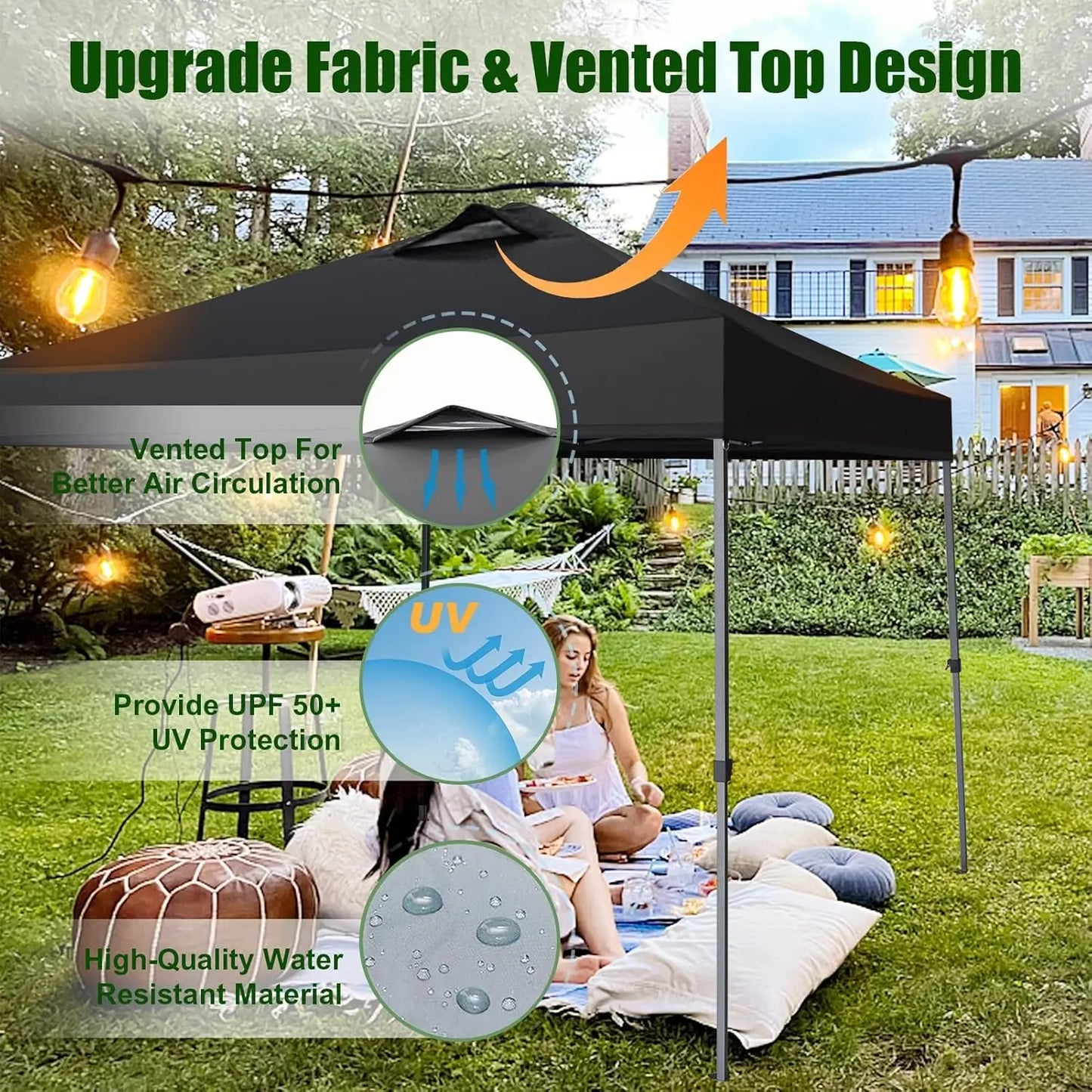 10x10ft Pop Up Canopy Tent, Portable Shelter for Outdoor Events with Instant Setup and Bonus Sand Bags