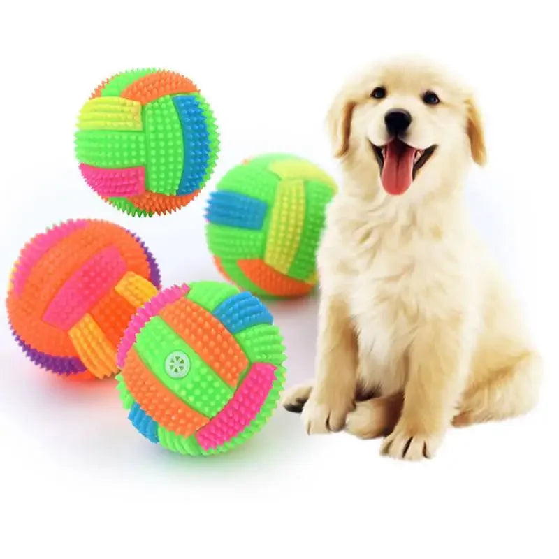 Glowing Ball Dog Toy LED Light Up Bouncy Chew Ball