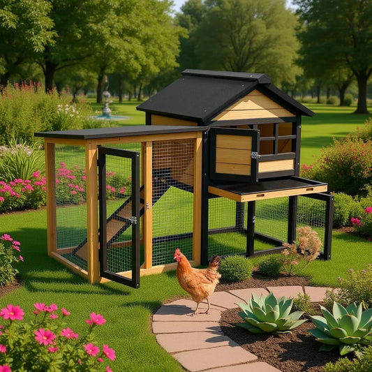 Outdoor Two Tier Chicken Coop Run Hen House