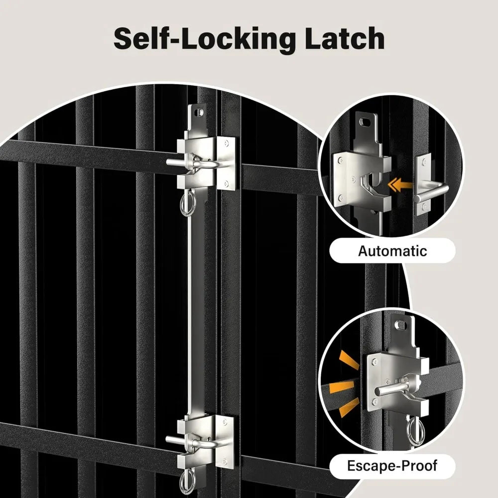 42 Inch Heavy-Duty Dog Crate - Indestructible Steel, Self-Locking Latch, and Chew-Proof Enclosed Design for Large Dogs