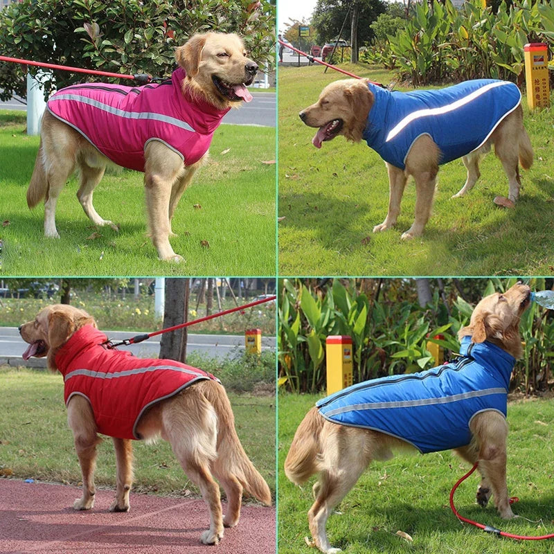 Waterproof Dog Coat With UltraPadded Fleece And HighVisibilityReflective Design Durable
