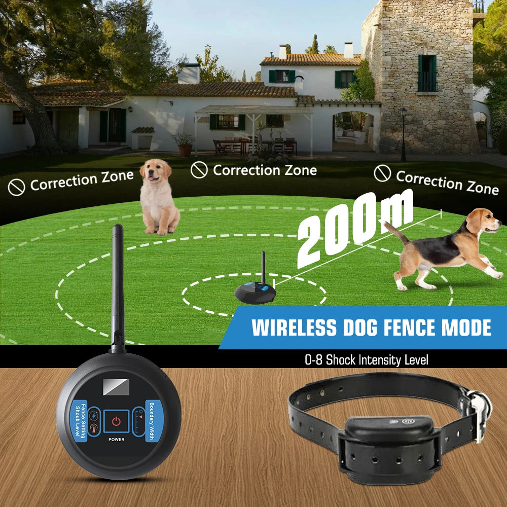 Wireless Dog Fence With Adjustable Warning Levels Pet Containment