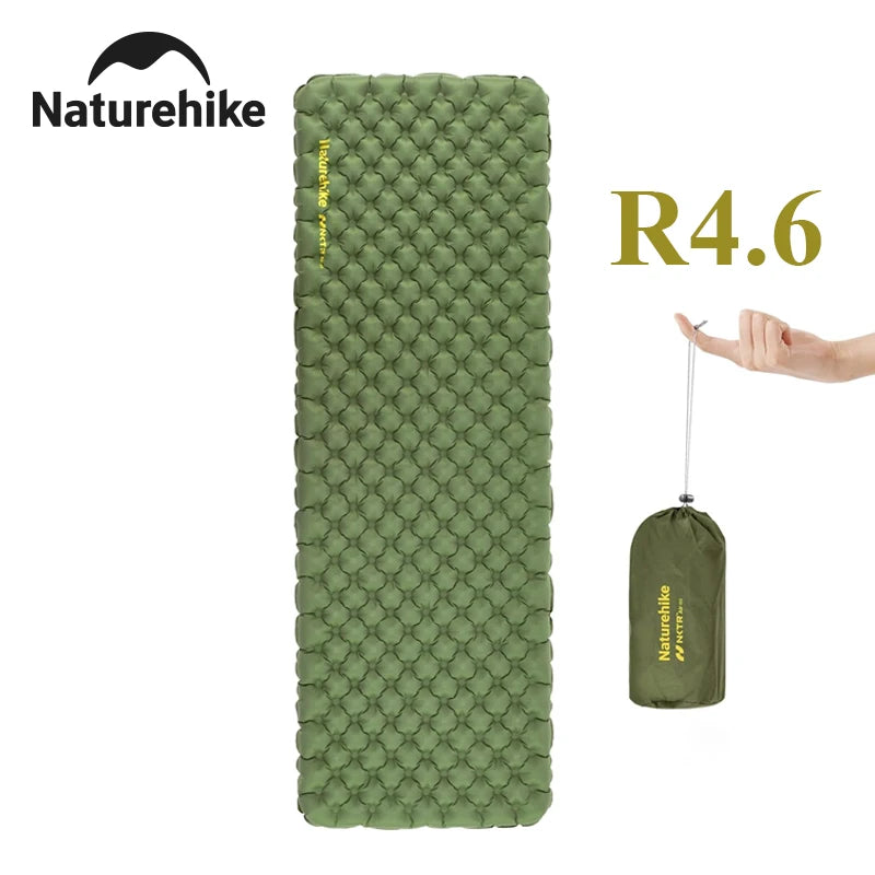 Naturehike Portable Inflatable Mattress R4.6 Lightweight Outdoor Travel Camping Mat Single Moisture-proof Air Mat